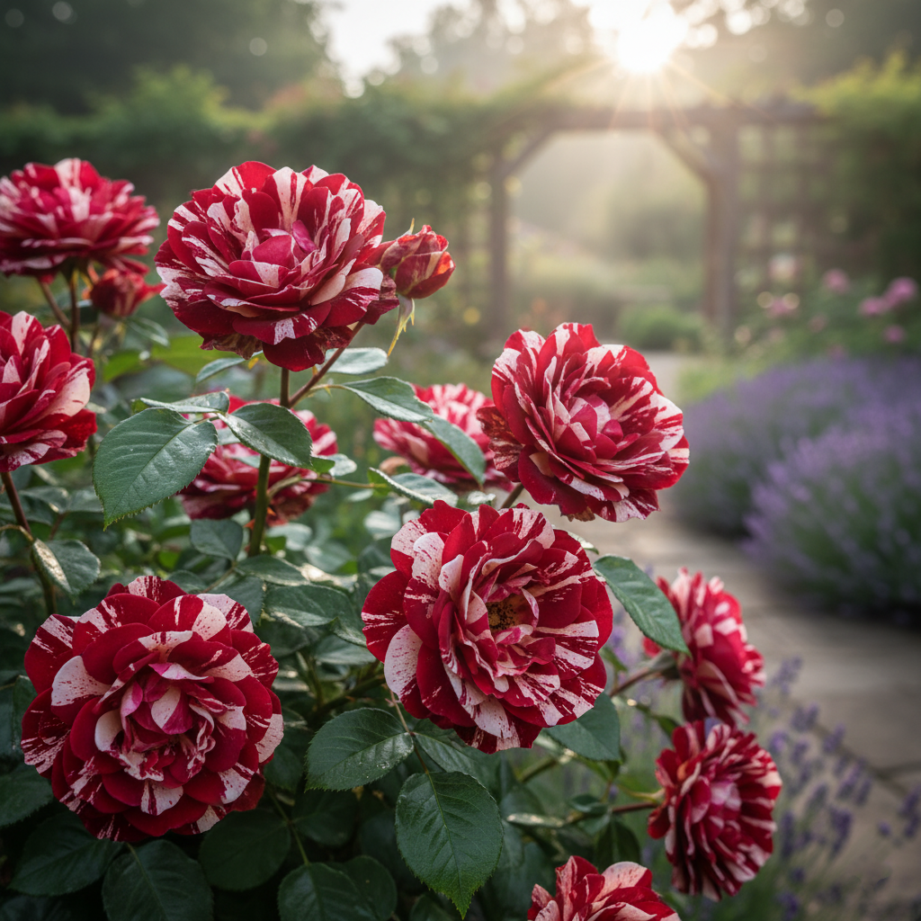 The image of Scented Floribunda Rose -'Rock and Roll'