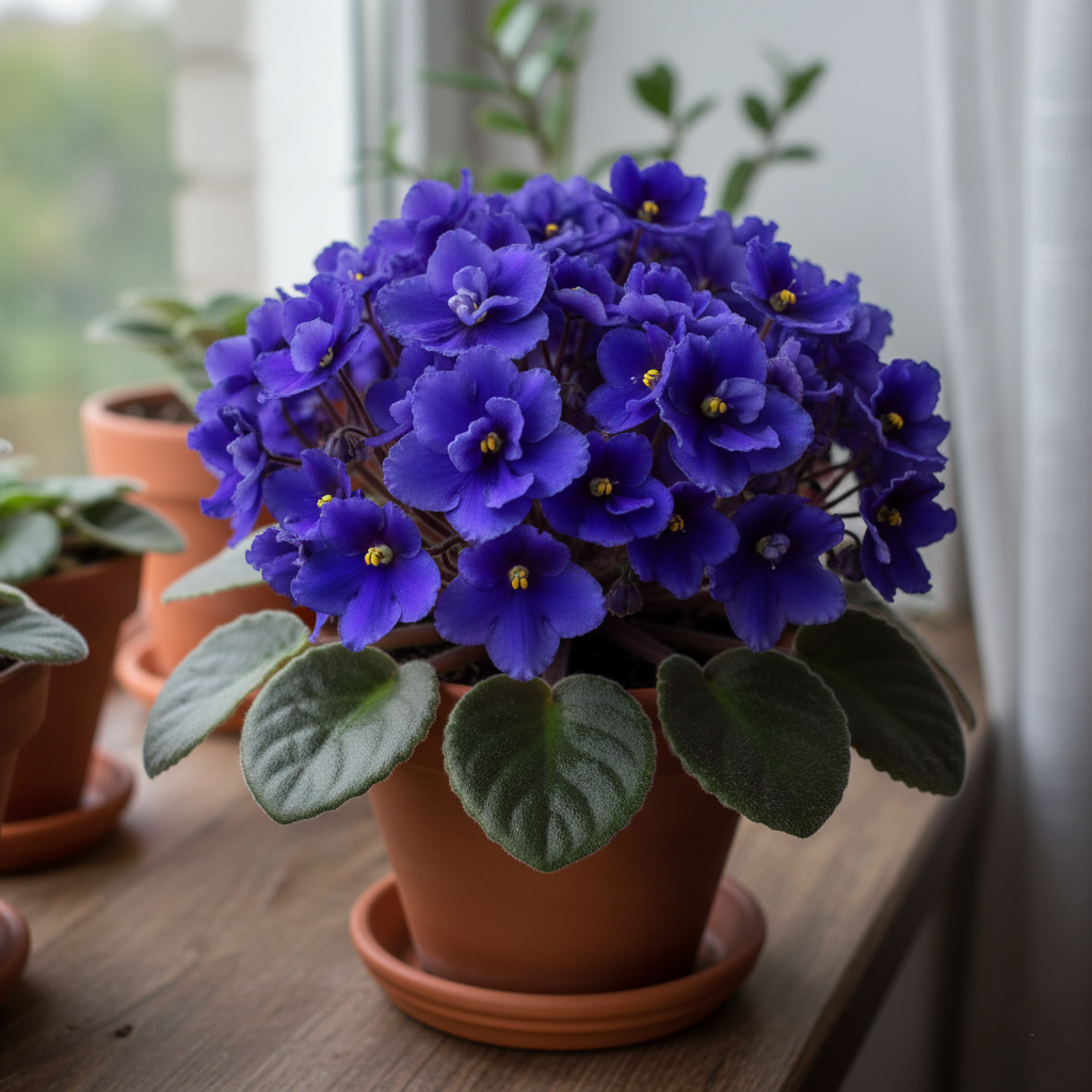 The image of Saintpaulia 'Top Dark Blue' (African Violet)