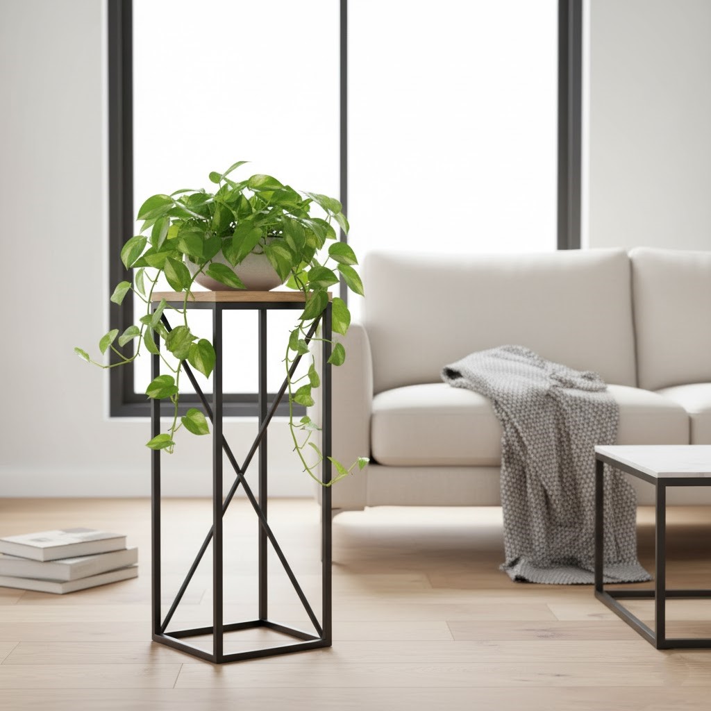 The image of Minimalist Metal Plant Stand