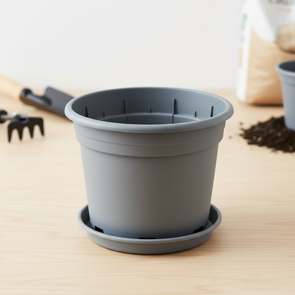The image of Plastic Pot (with saucer)